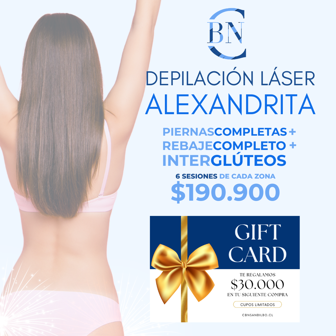 6 sesiones Piernas Completas + Rebaje Completo + Interglúteos - GIFTCARD DE REGALO