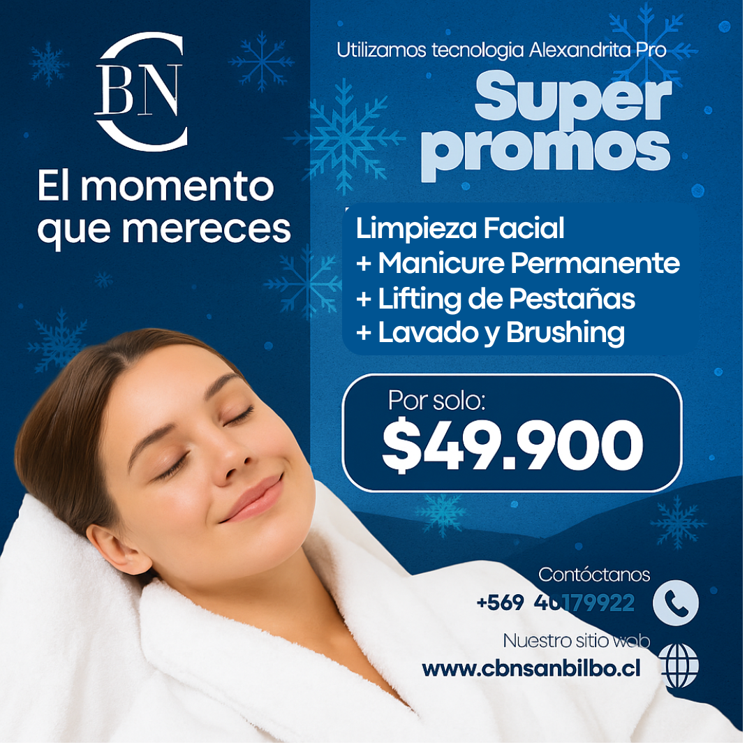 Limpieza Facial + Manicure Permanente + Lifting de Pestañas + Lavado y Brushing