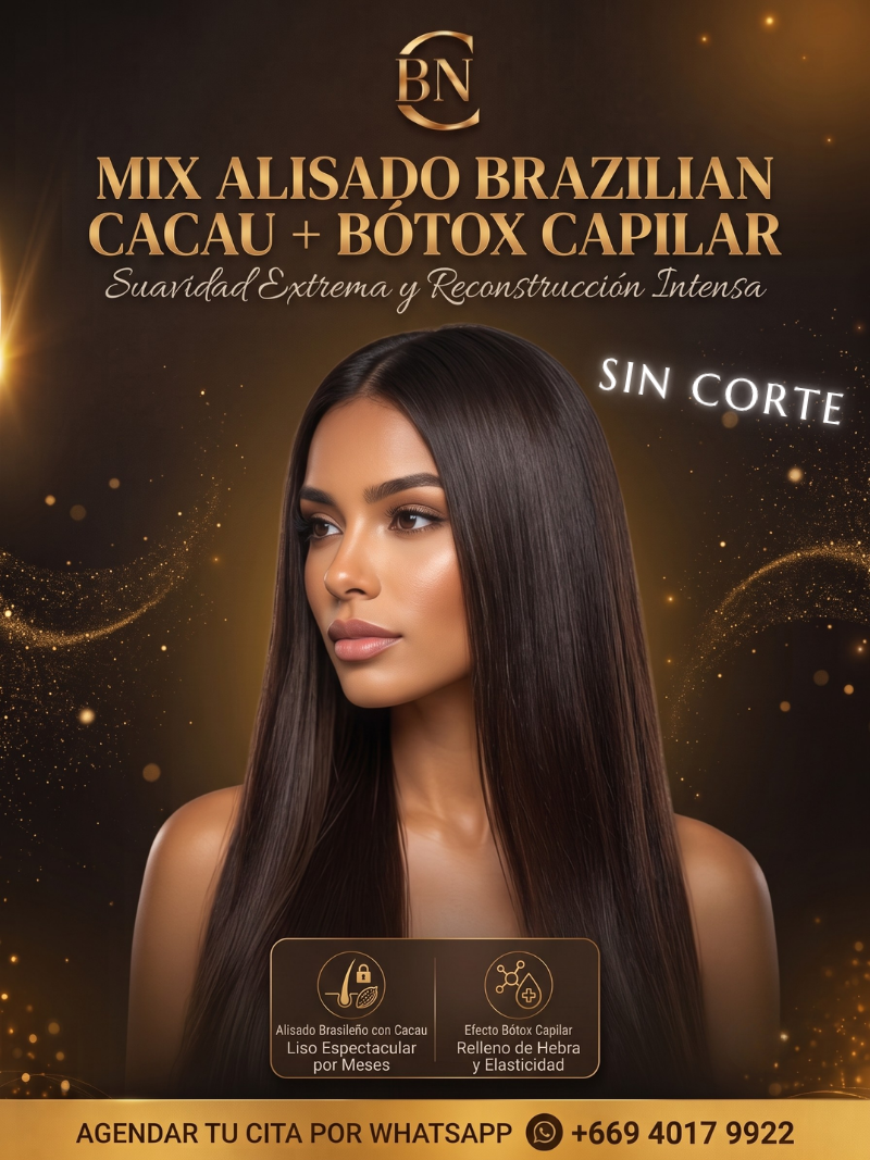 SERVICIO MIX ALISADO BRAZILIAN + BÓTOX CAPILAR S/CORTE