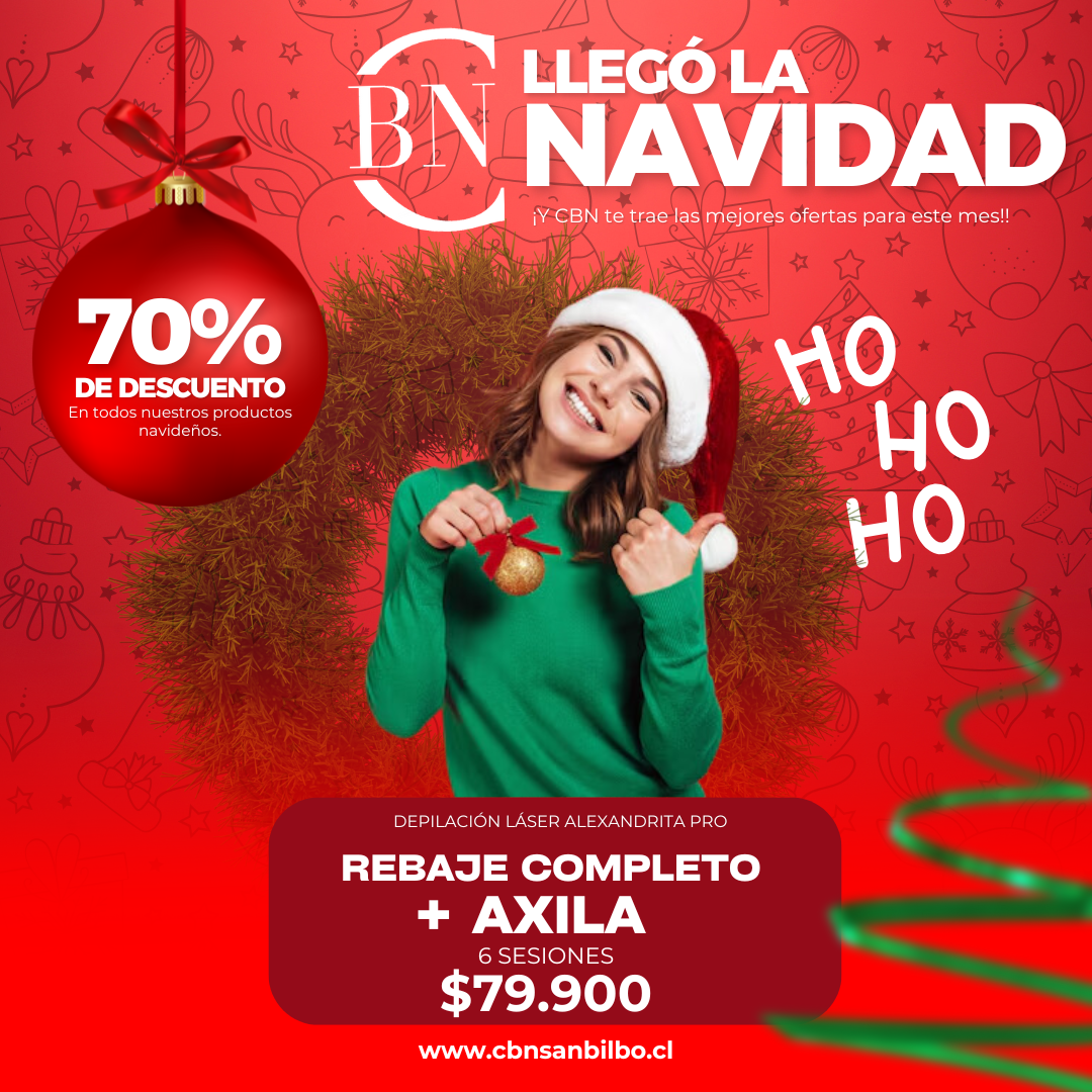 6 sesiones de Rebaje Completo + Axila - ¡Feliz Navidad!