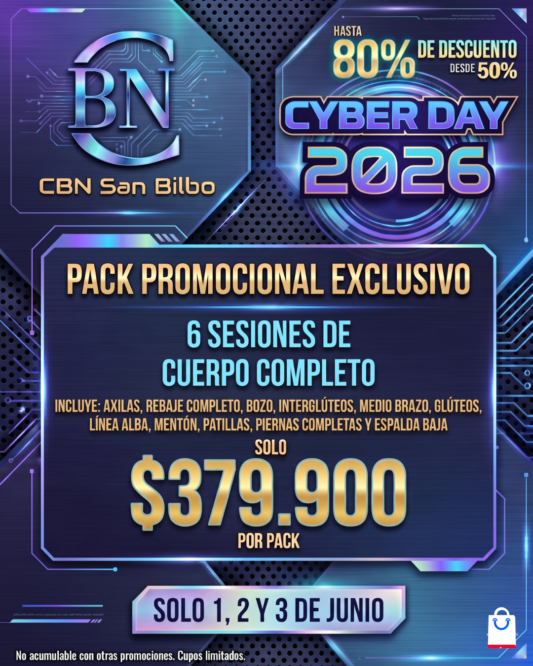 6 sesiones de Cuerpo Completo - Precios CyberDay