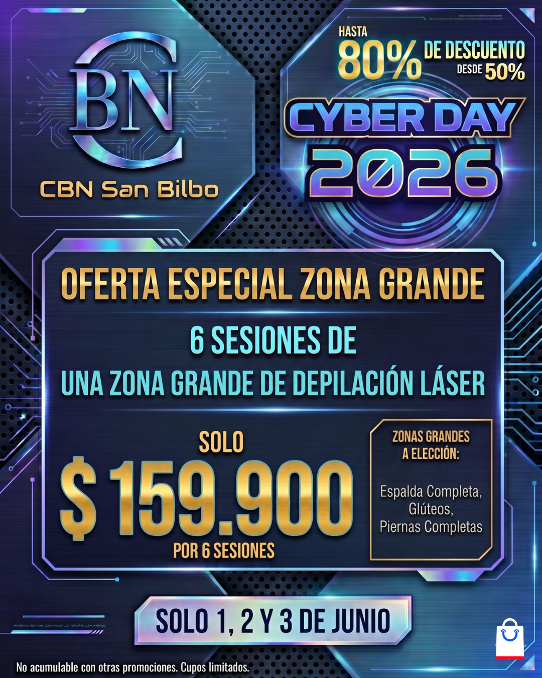 6 sesiones de una Zona Grande- Precios CyberDay