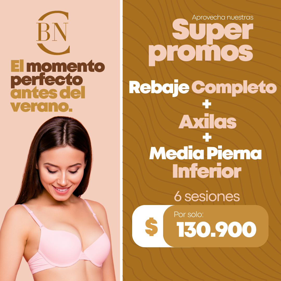 Rebaje Completo + Axilas + Media Pierna Inferior - 6 sesiones