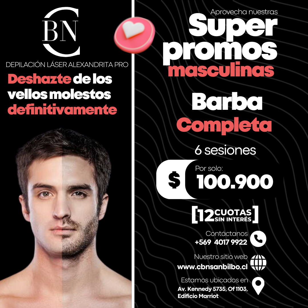 BLACK DAYS - Depilación Masculina - Barba Completa - 6 sesiones