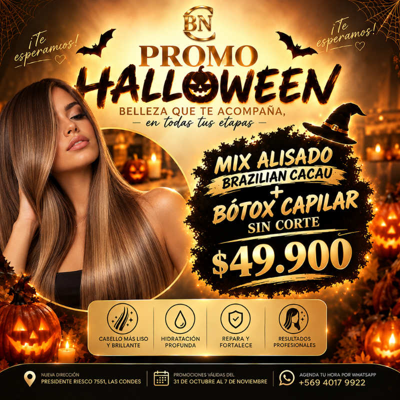 🎃SERVICIO MIX ALISADO BRAZILIAN + BÓTOX CAPILAR S/CORTE