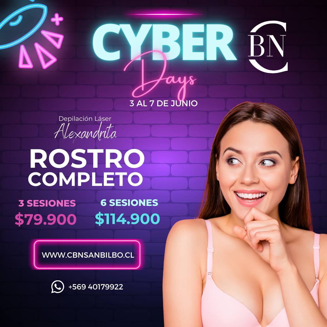 CYBERDAY - 3 SESIONES DE DEPILACIÓN LÁSER ROSTRO COMPLETO