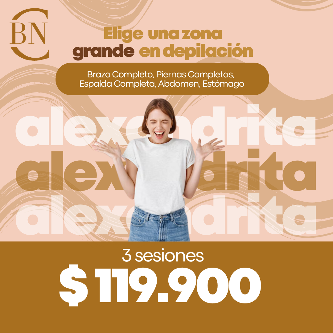 ELIGE UNA ZONA DE DEPILACIÓN GRANDE - 3 sesiones