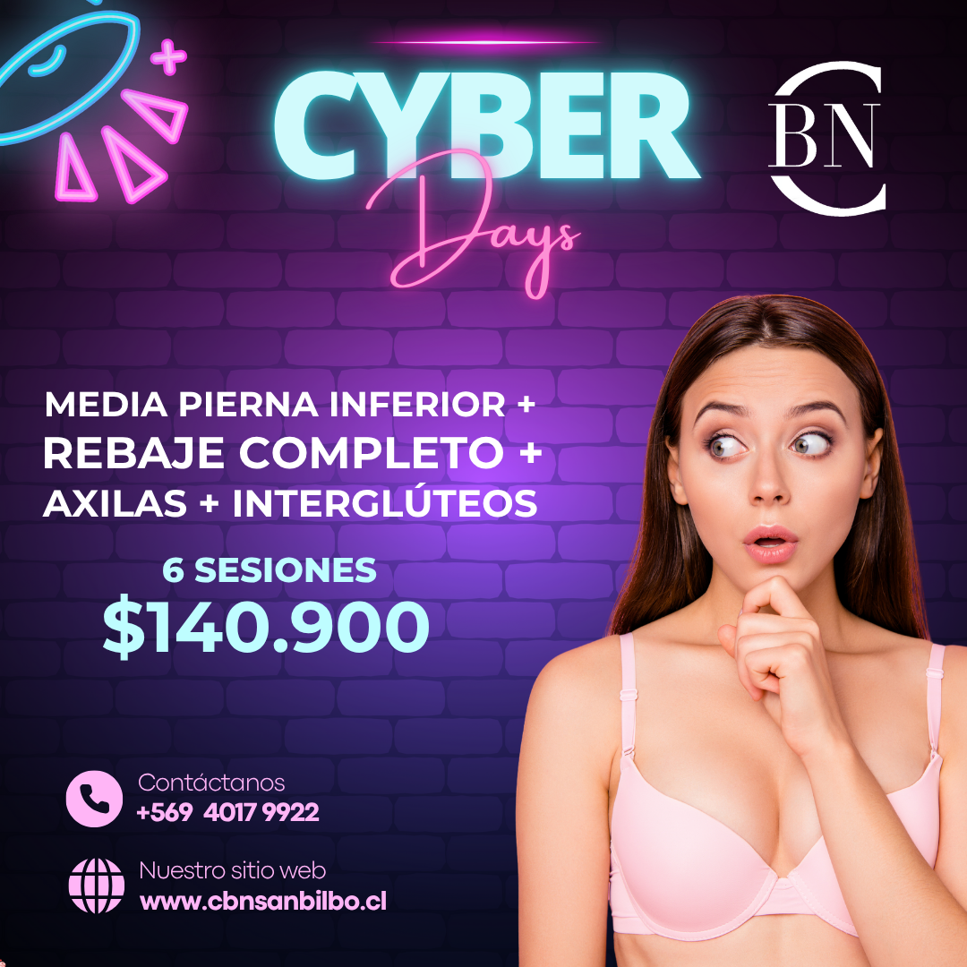 CYBERDAY - 6 SESIONES DE REBAJE COMPLETO + INTERGLÚTEOS + MEDIA PIERNA INFERIOR + AXILA
